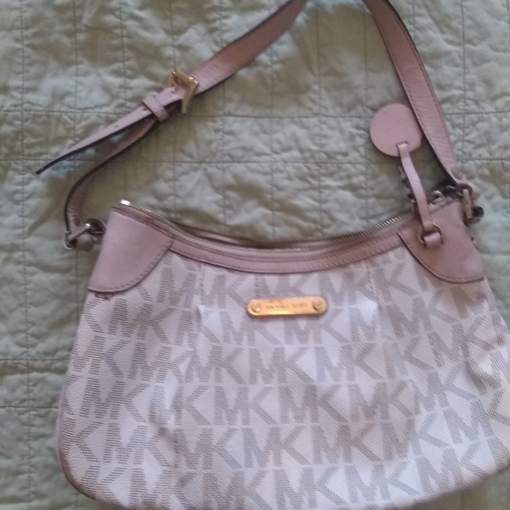 Michael Kors Small Taupe and Cream Purse
